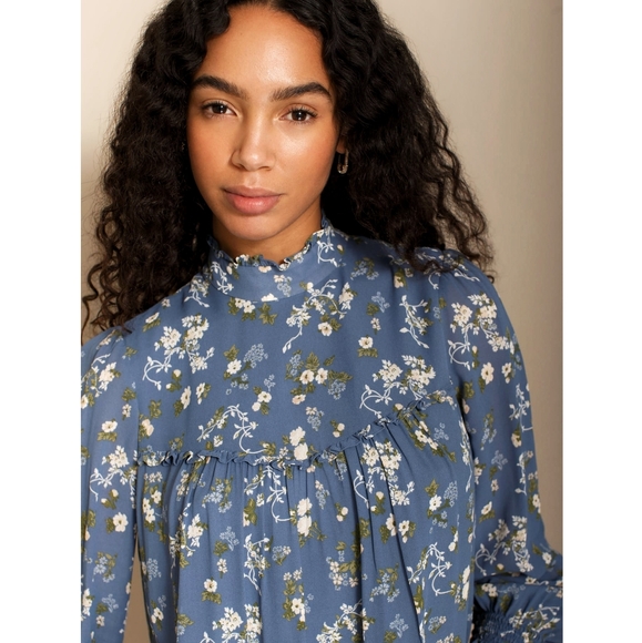 NWOT Reformation Jourdan Bridgerton Regency Floral Ruffle Mini Dress - Picture 7 of 11